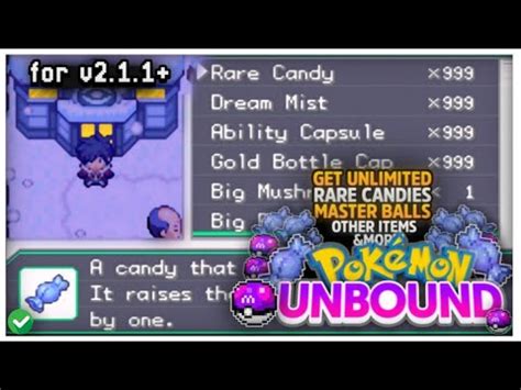 pokemon unbound cheats|pokemon unbound rare candy cheat.